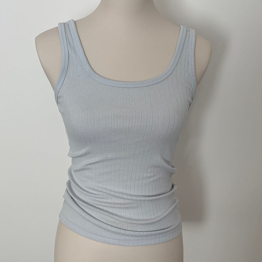 Aerie Soft Blue Ribbed Tank Top